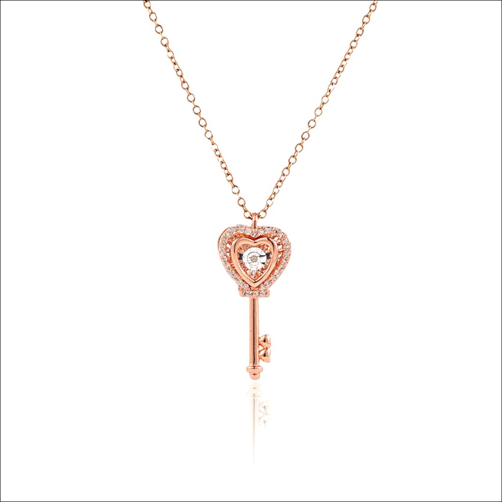 18k Gold Plated Cubic Zirconia Roman Numeral Interlocking Circle Pendant